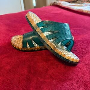 Sensi Monte Carlo Massage Sandals Teal Amber Italian Pool Spa Slides Mens Womens